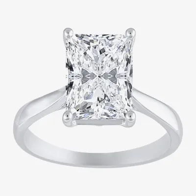 (H-I / Si2) Womens 3 CT. T.W. Lab Grown White Diamond 14K Gold Radiant-Cut Solitaire Engagement Ring