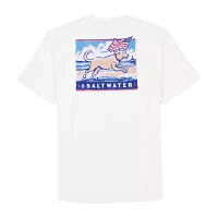 IZOD Saltwater Americana Mens Crew Neck Short Sleeve Classic Fit Americana Graphic T-Shirt
