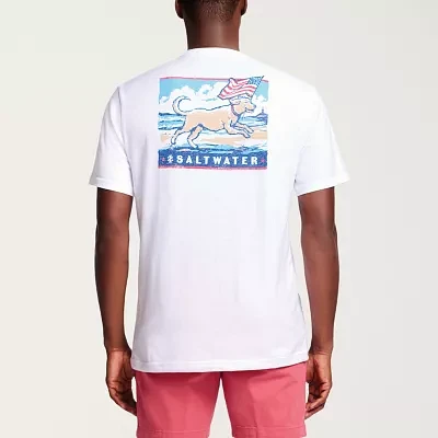 IZOD Saltwater Americana Mens Crew Neck Short Sleeve Classic Fit Americana Graphic T-Shirt