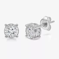 Tru Miracle 1 CT. T.W. Natural White Diamond 14K Gold 6.2mm Round Stud Earrings