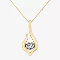 Sirena Womens 1/8 CT. Natural Diamond 14K Two Tone Gold Pendant Necklace