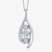 Sirena® ½ CT.T.W. Natural Diamond 14K White Gold Pendant Necklace