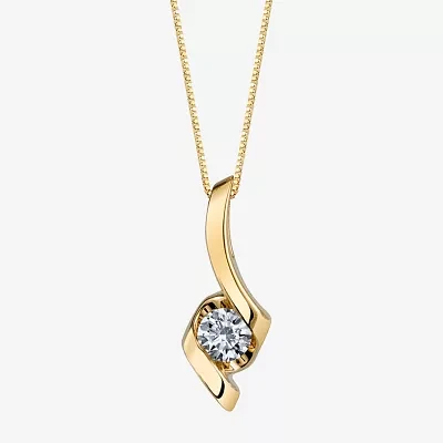 Sirena® 1/10 CT. Natural Diamond 14K Yellow Gold Ribbon Pendant Necklace