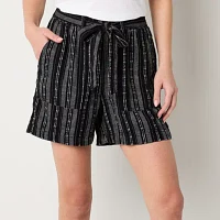 a.n.a Linen Womens High Rise Pull-On Short