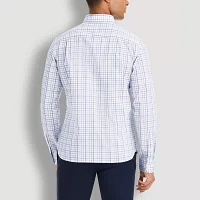 Van Heusen Essential Stain Shield Mens Classic Fit Long Sleeve Plaid Button-Down Shirt