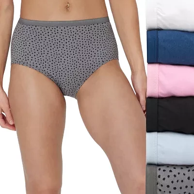 Hanes Ultimate™ Cool Comfort™ Cotton Ultra Soft 6 Pack Average + Full Figure Cooling Brief Panty 40h6cc