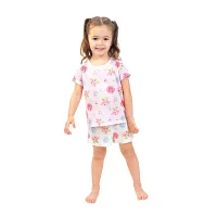 Dots & Dreams Girls Round Neck Short Sleeve 4-pc. Pajama Sets