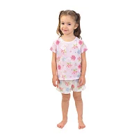 Dots & Dreams Girls Round Neck Short Sleeve 4-pc. Pajama Sets