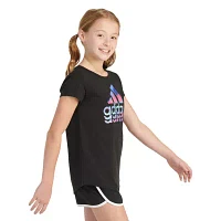 adidas Big Girls Crew Neck Short Sleeve Graphic T-Shirt