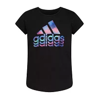 adidas Big Girls Crew Neck Short Sleeve Graphic T-Shirt