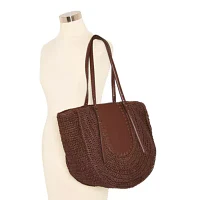 a.n.a Noelle Straw Tote Bag