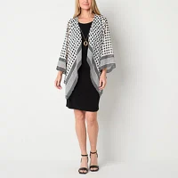 Studio 1 Womens Geometric Faux-Jacket Dress With Removable Necklace