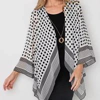 Studio 1 Womens Geometric Faux-Jacket Dress With Removable Necklace