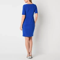 Jessica Howard Womens Elbow Sleeve Sheath Dress