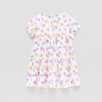 Okie Dokie Toddler & Little Girls Short Sleeve Fitted A-Line Dress