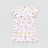 Okie Dokie Toddler & Little Girls Short Sleeve Fitted A-Line Dress