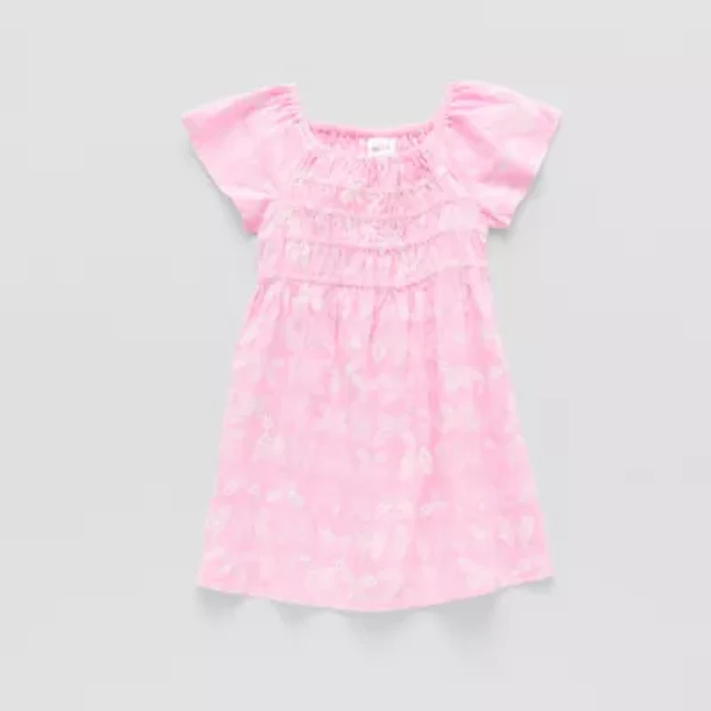 Okie Dokie Toddler & Little Girls Short Sleeve A-Line Dress