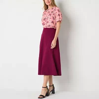 Liz Claiborne Womens Midi Full Skirt