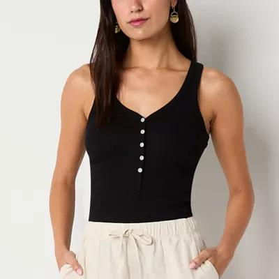 a.n.a Womens Henley Neck Sleeveless Tank Top