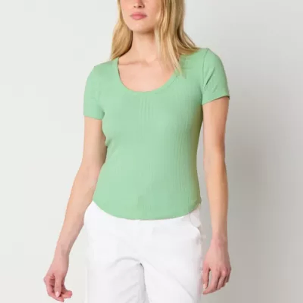 a.n.a Womens Scoop Neck Short Sleeve T-Shirt