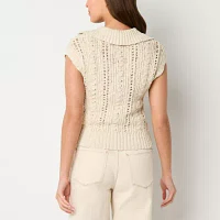 a.n.a Womens Sweater Pointelle Polo