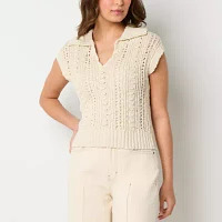 a.n.a Womens Sweater Pointelle Polo