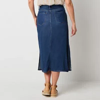 a.n.a Womens High Rise Midi Denim Skirt