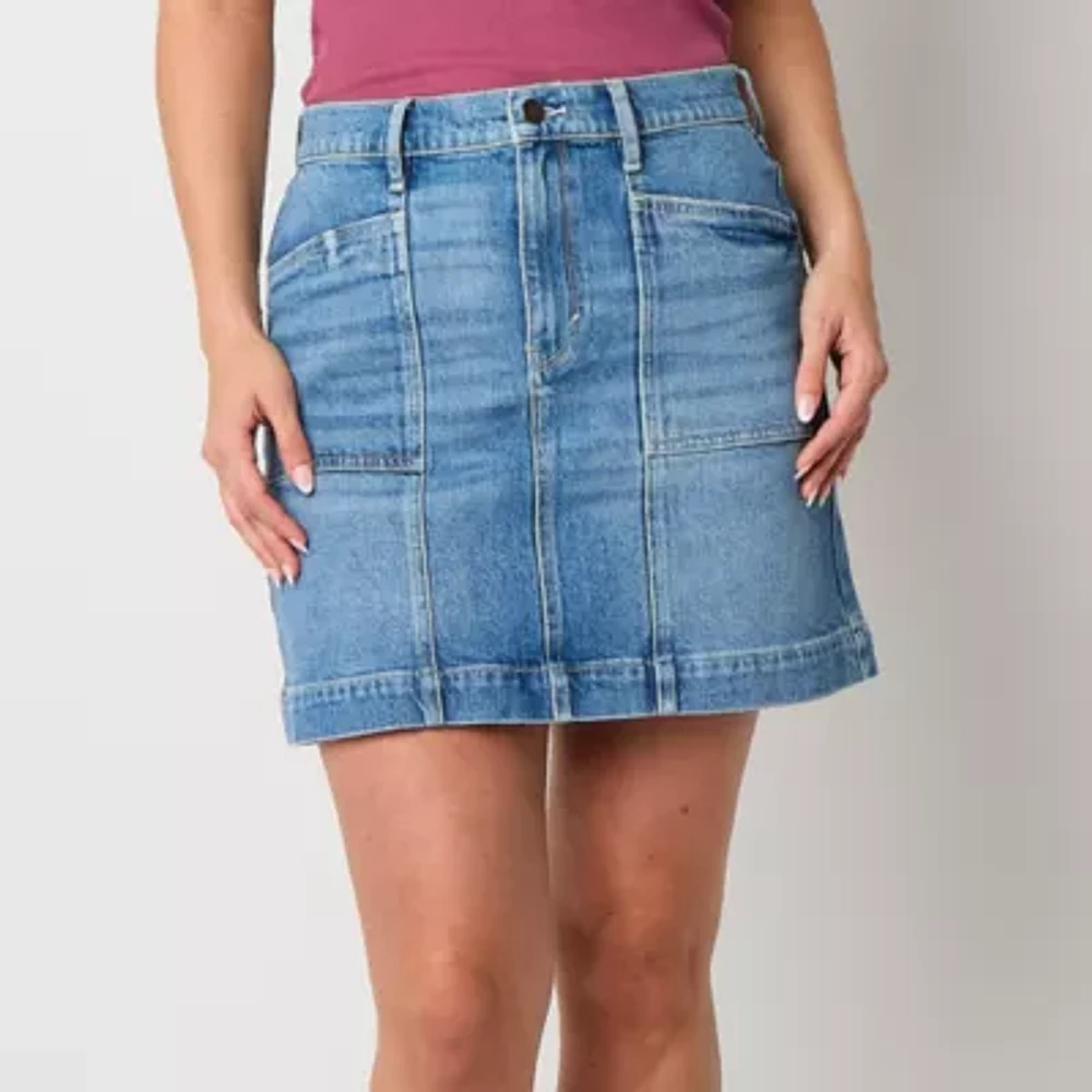 a.n.a Womens High Rise Denim Skirt