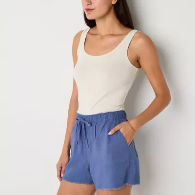 a.n.a Womens Utility Mid Rise 3 1/2" Pull-On Short