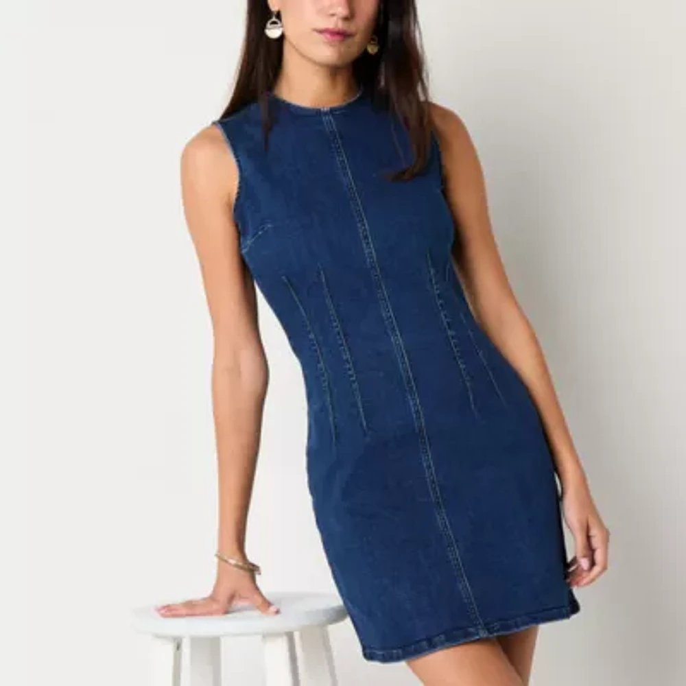 a.n.a Womens Sleeveless Midi Sheath Dress