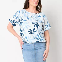 Liz Claiborne Womens Short Sleeve Blouse