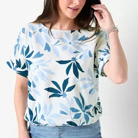 Liz Claiborne Womens Short Sleeve Blouse