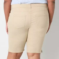 Liz Claiborne Sara Womens Mid Rise Bermuda Short-Plus