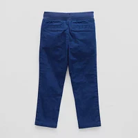 Okie Dokie Toddler & Little Boys Lined Twill Mid Rise Straight Pull-On Pants