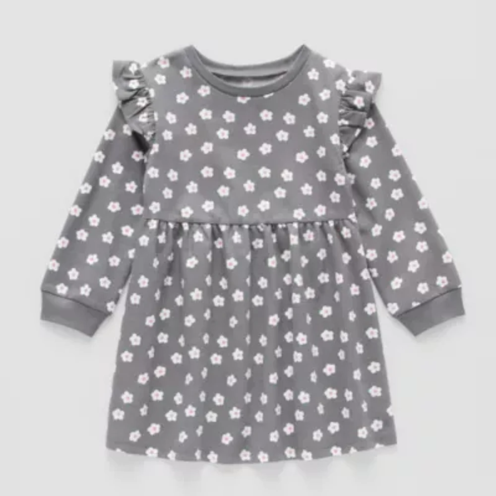 Okie Dokie Toddler & Little Girls Long Sleeve Sweatshirt Dress