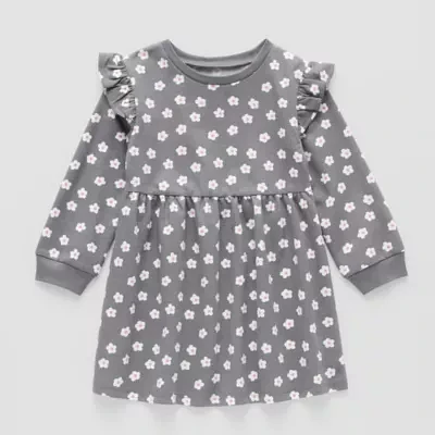 Okie Dokie Toddler & Little Girls Long Sleeve Sweatshirt Dress