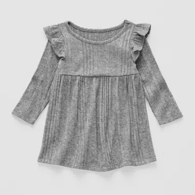 Okie Dokie Toddler & Little Girls Long Sleeve A-Line Dress