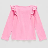 Okie Dokie Toddler & Little Girls Round Neck Long Sleeve T-Shirt