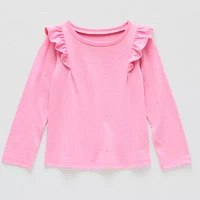 Okie Dokie Toddler & Little Girls Round Neck Long Sleeve T-Shirt