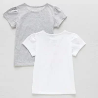 Okie Dokie Toddler & Little Girls 2-pc. Round Neck Short Sleeve Graphic T-Shirt