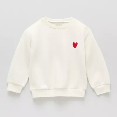 Okie Dokie Toddler & Little Girls Crew Neck Long Sleeve Fleece Sweatshirt