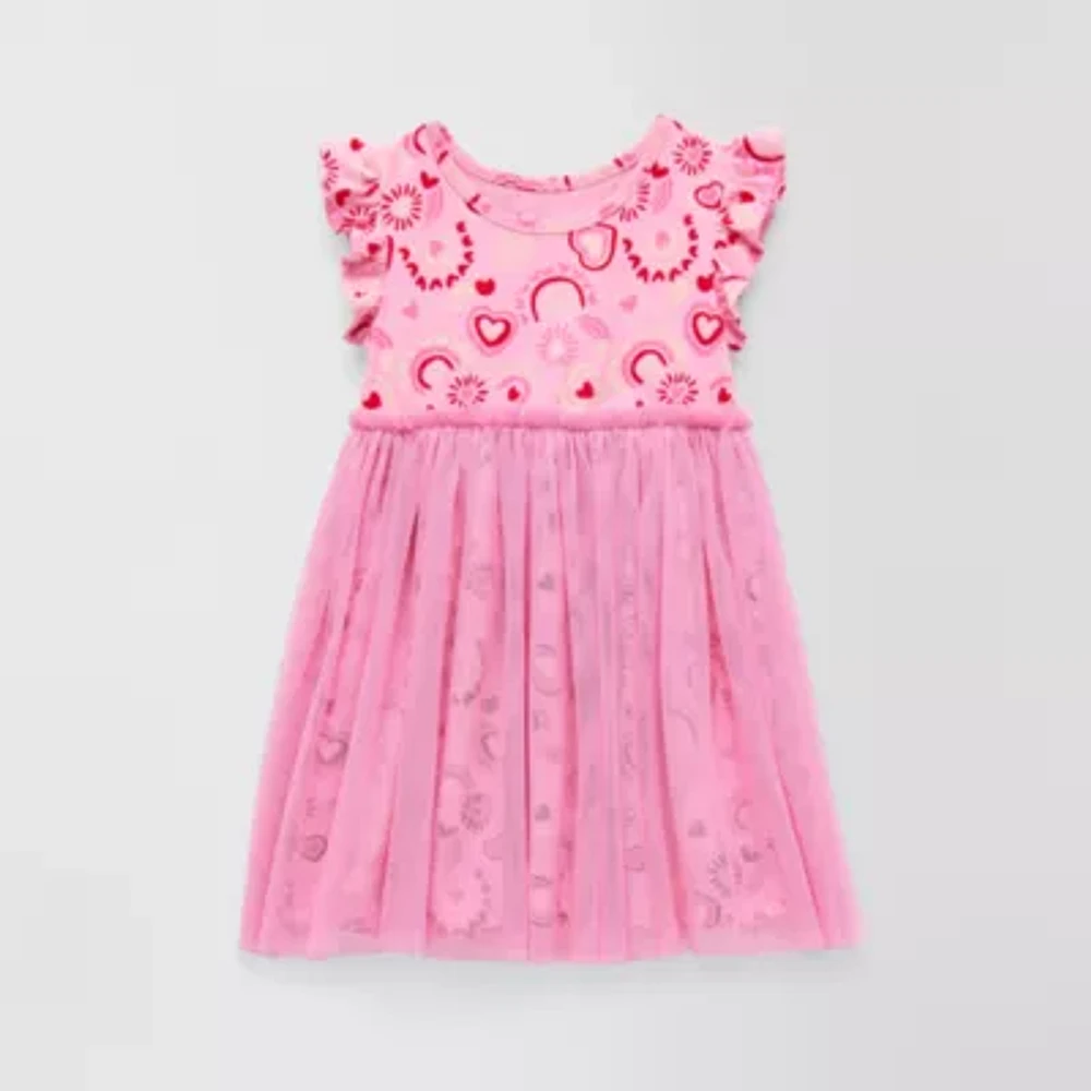 Okie Dokie Toddler & Little Girls Sleeveless Flutter Sleeve Tutu Dress