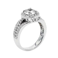 DiamonArt® Cubic Zirconia Sterling Silver Halo Ring