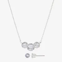 Sparkle Allure 2-pc. Cubic Zirconia Pure Silver Over Brass Round Jewelry Set