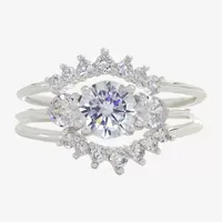 Sparkle Allure 3-pc. Cubic Zirconia Pure Silver Over Brass Ring Sets