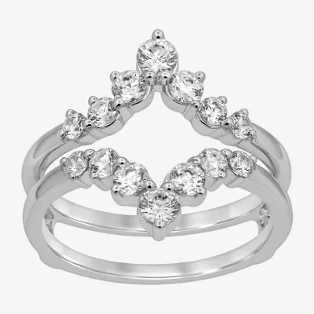 Womens 1 CT. T.W. Natural White Diamond 14K Gold Ring Guard