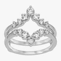 Womens 1 CT. T.W. Natural White Diamond 14K Gold Ring Guard