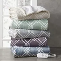 Serta Printed Plush Lightweight Electric Throw