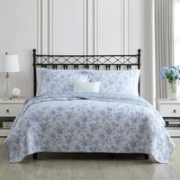 Laura Ashley Walled Garden Floral Reversible Quilt Set