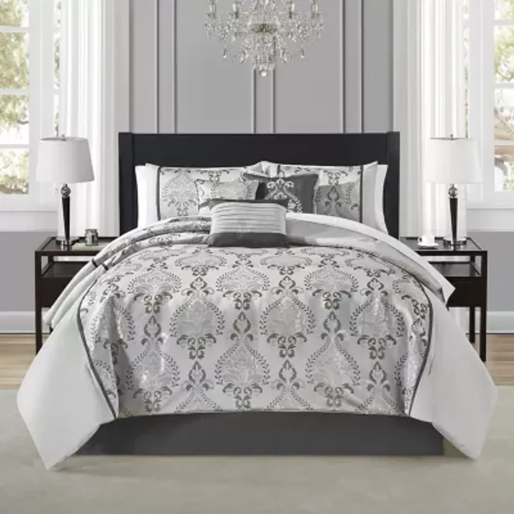 Richmond Park Morgan 7-pc. Damask + Scroll Midweight Comforter Set